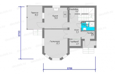 Проект дома с эркером и балконом 9х9 DT0607