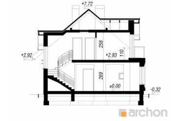 Проект двухэтажного дома с мансардой 9х9 DT0664