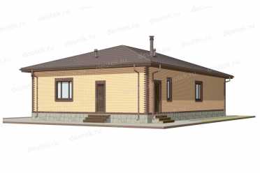 Проект одноэтажного дома с 3 спальнями DT0744